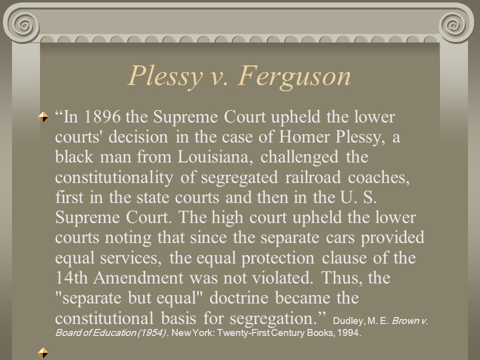 Plessy v ferguson decision online